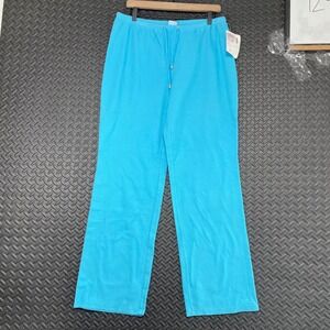 Vintage NWT Norsport Baby Blue Wide Leg Athletic Track Pants Women's Size Medium